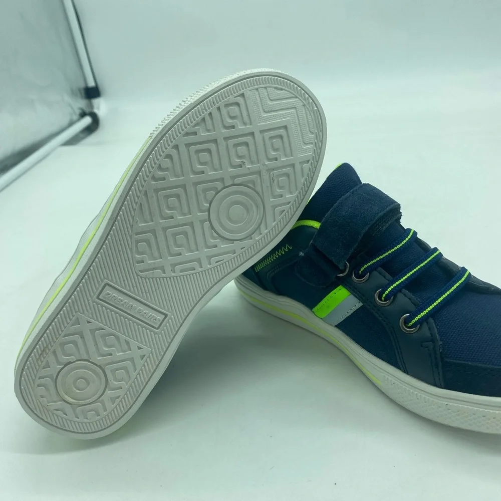 Boys shoes, navy blue and green snickers - Picture 7 of 8